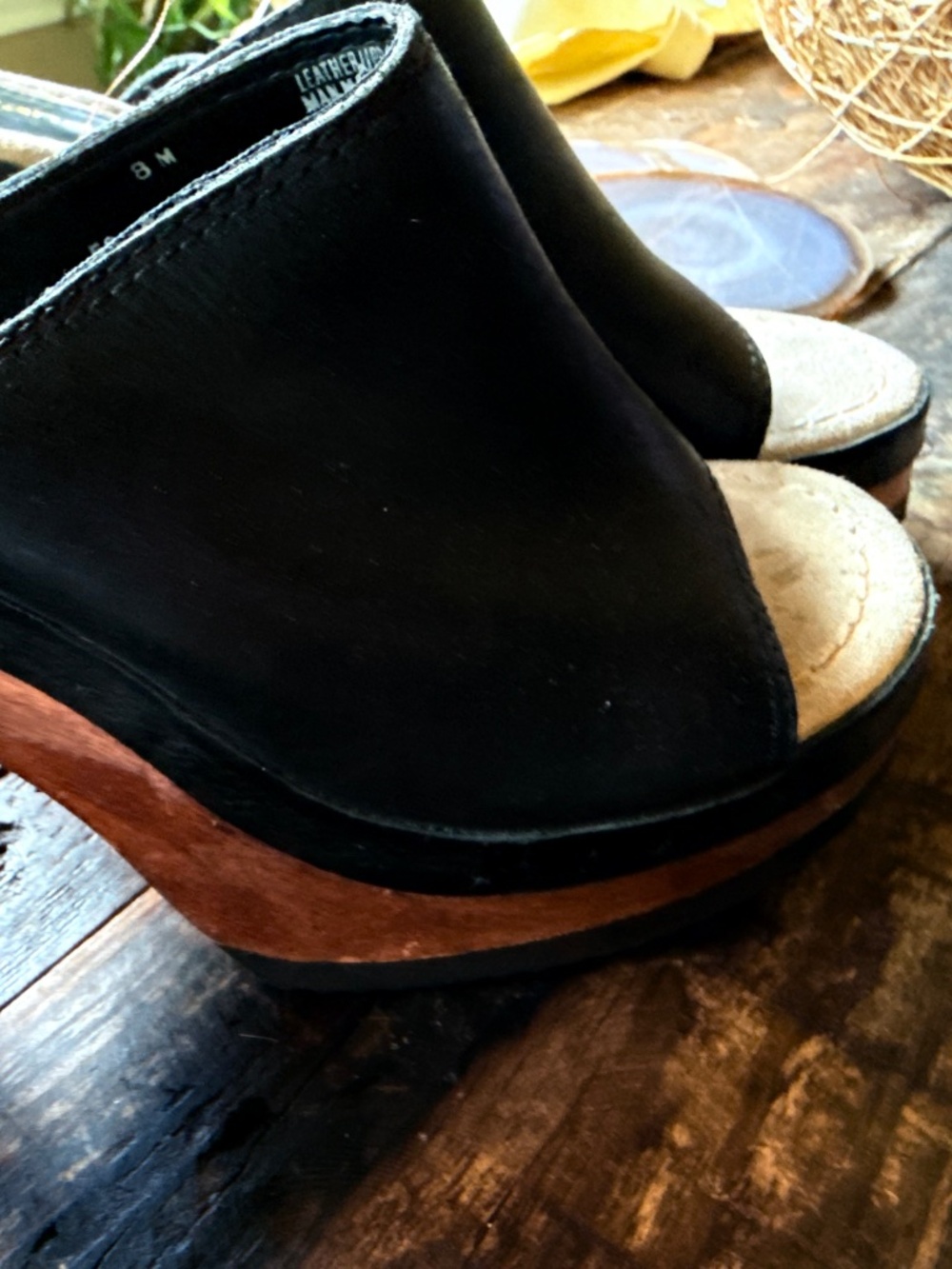 NWOT Vintage Clogs Candies Retro Leather open toe size 8